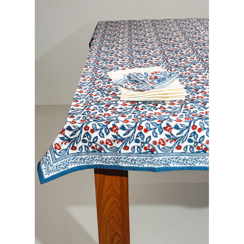 Chic Contrast Block Print Cotton Tablecloth