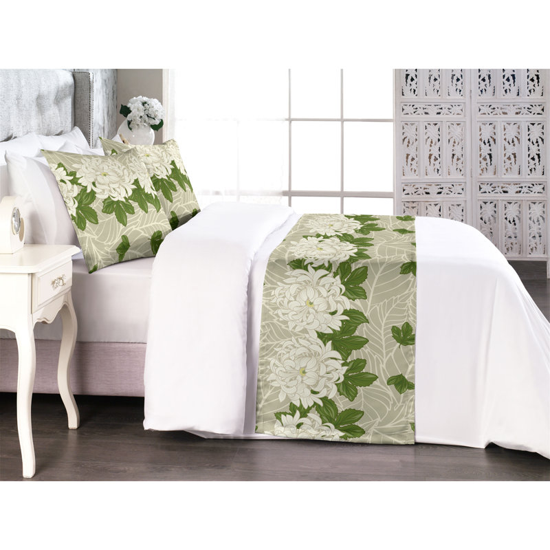 Ensemble de chemin de lit Ambesonne Chrysanthemum Boho, Très grand