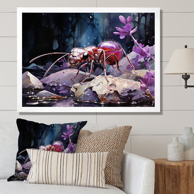 " Enchanted Microcosm Ant ", White Single Picture Frame, 30" H x 40" W x 1.5" D