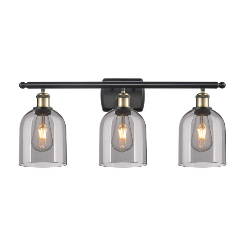 Anacaren 3 - Light Dimmable Vanity Light, Light Smoke, Black Antique Brass