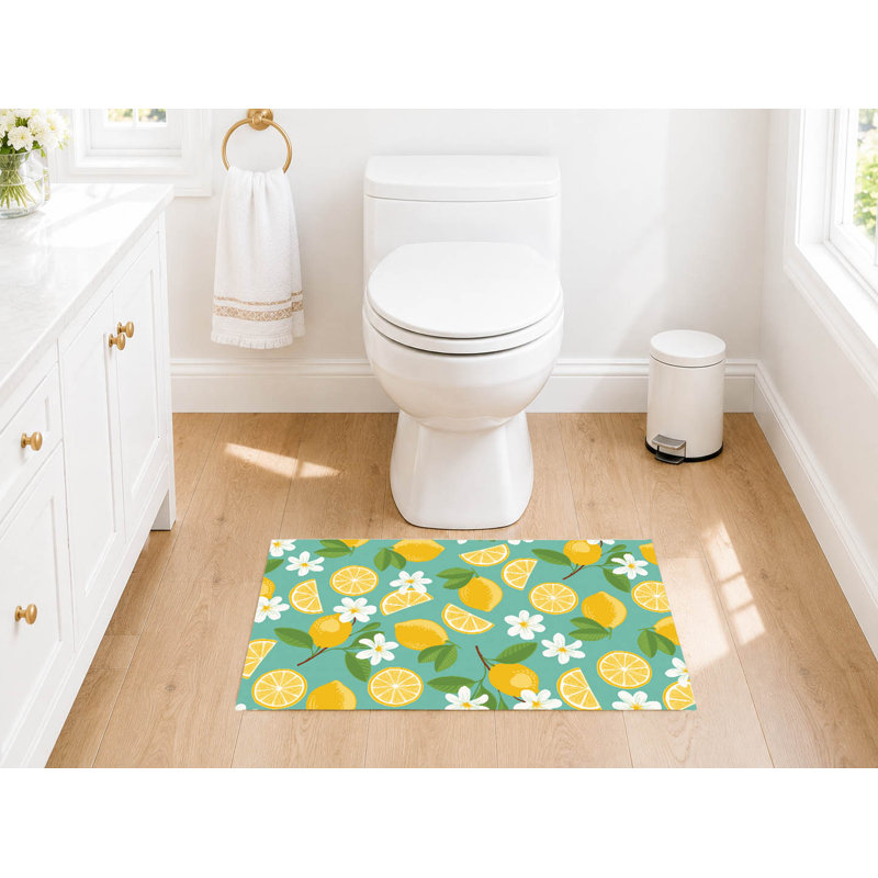 Tapis de toilette rectangulaire absorbant et antidérapant Lemmie, 24" W x 17" L, Pink