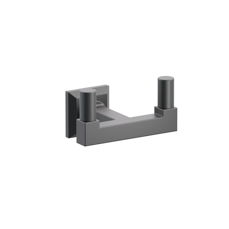 Emtek Select Double Hook w/ Chamfered Square Rosette, Square Stem & Smooth Tip, Flat Black
