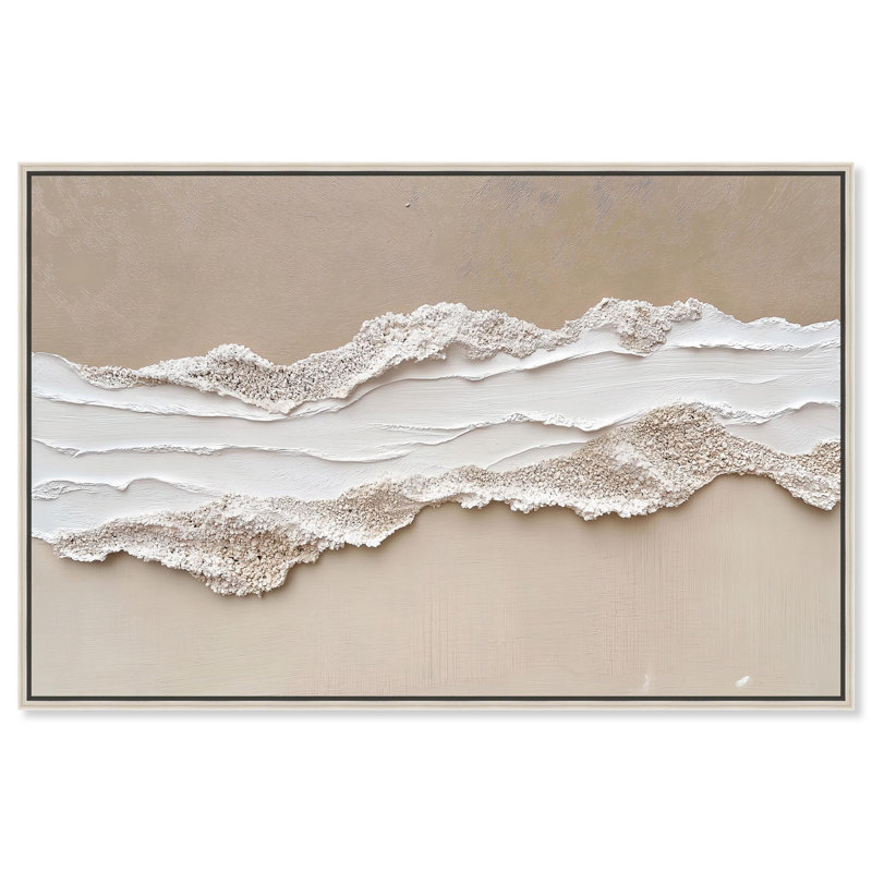 Toile texturée «Sea I» par Art Remedy, Doré, H 31 po x l 46 po, Cadre flottant