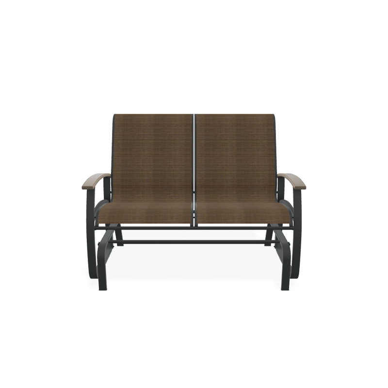 Belle Isle Outdoor Glider, Classic Graphite P30, Textured Snow, Titanium Sunbrella®
