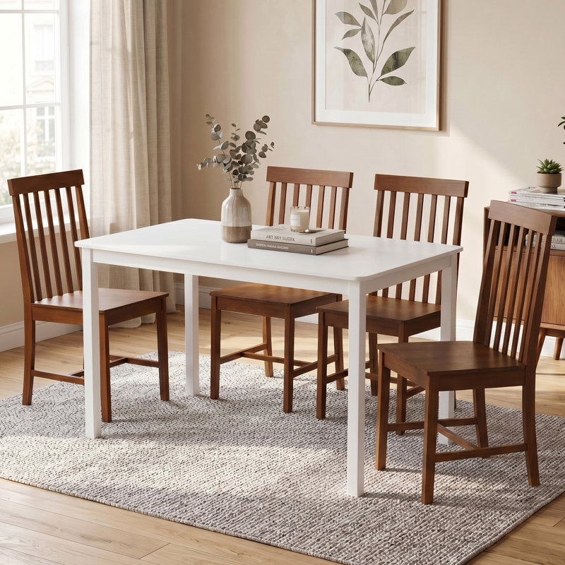 Solid Wood Space Saving Kitchen Dining Set, Brown