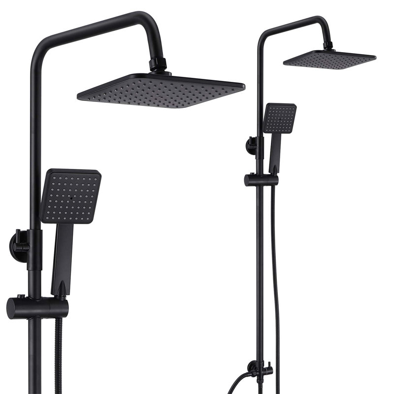 Rain Fixed Shower Head, Matte Black