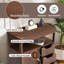 Armoire de rangement cannelée 31 po à 3 tiroirs avec portes coulissantes et tablette réglable, armoire de rangement en bois à profil incurvé-441922416
