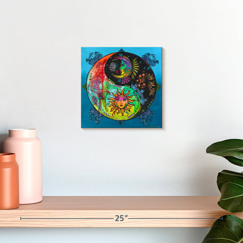 Adella Yin Yang - soleil et lune, H 10 po x l 10 po