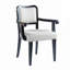 Ensemble de 2 chaises de salle à manger élégantes rembourrées avec lignes courbes, structure en bois massif et accoudoirs rembourrés pour une assise confortable-703164694