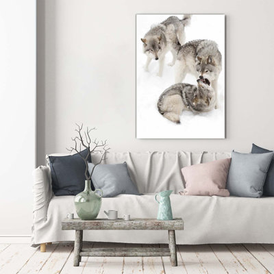 Gray Wolves - Wrapped Canvas Print