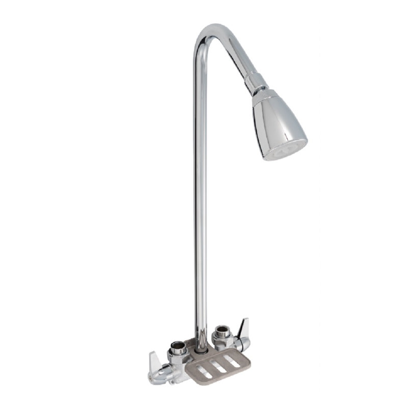 Robinet de douche utilitaire à deux poignées à levier unique 1,8 gallon par minute en chrome poli