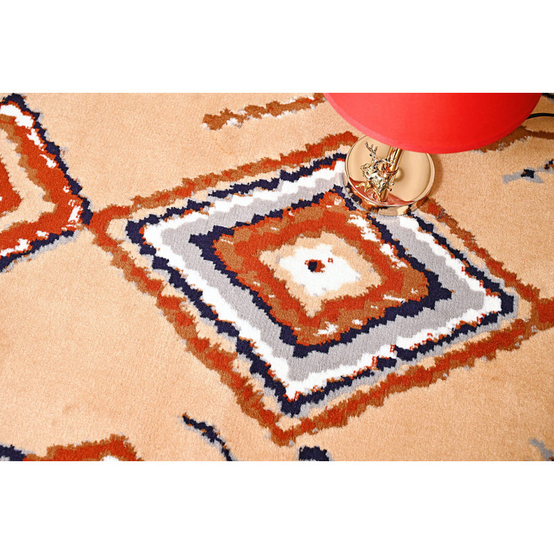 Tapis beige / rouille Laarous, Rectangle 7 pi 8 po x 11 pi