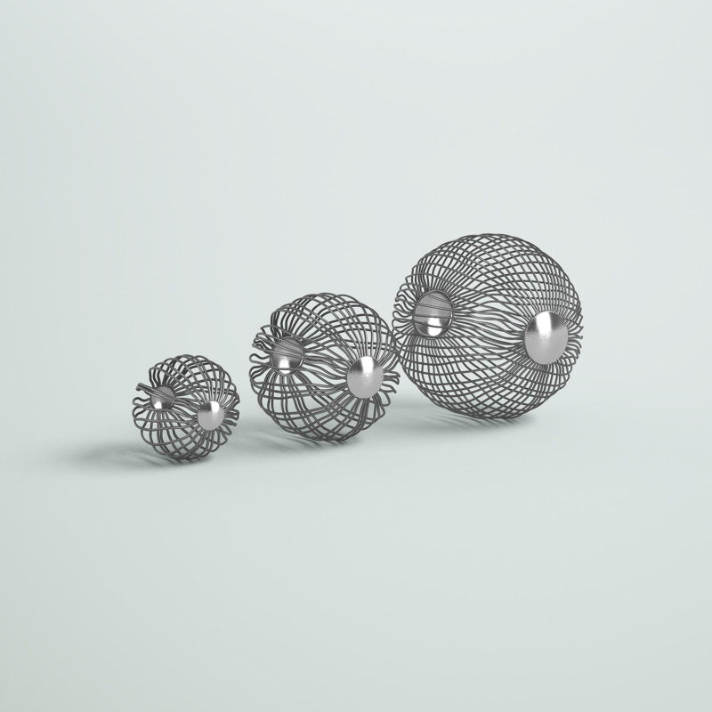 Ensemble de 3 sculptures en fer Americus, Gris
