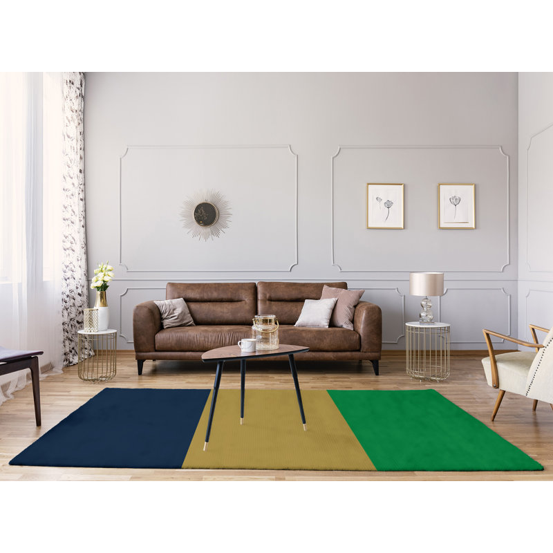 Tapis bleu/doré, Rectangle 4 pi x 6 pi