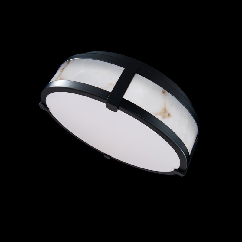 Constantine 14In LED Flush Mount 3000K, Black, 18"