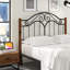 Vintage Platform Bed Metal Like Wood Headboard-1690745161