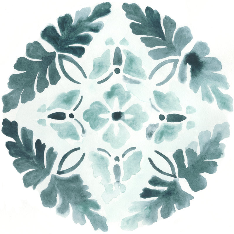Aqua Medallions III by June Erica Vess - Wrapped Canvas Painting, 122cm H x 122cm W