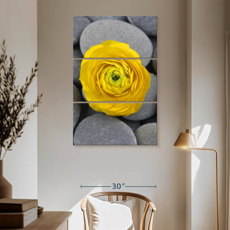 Harnek Bright Yellow Ranunculus, 65" H x 42" W