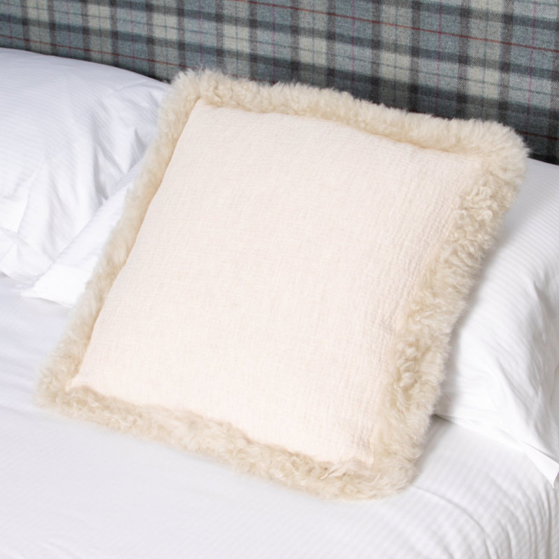 Knouse Rectangular Cushion, 50cm x 50cm, Cream, Square