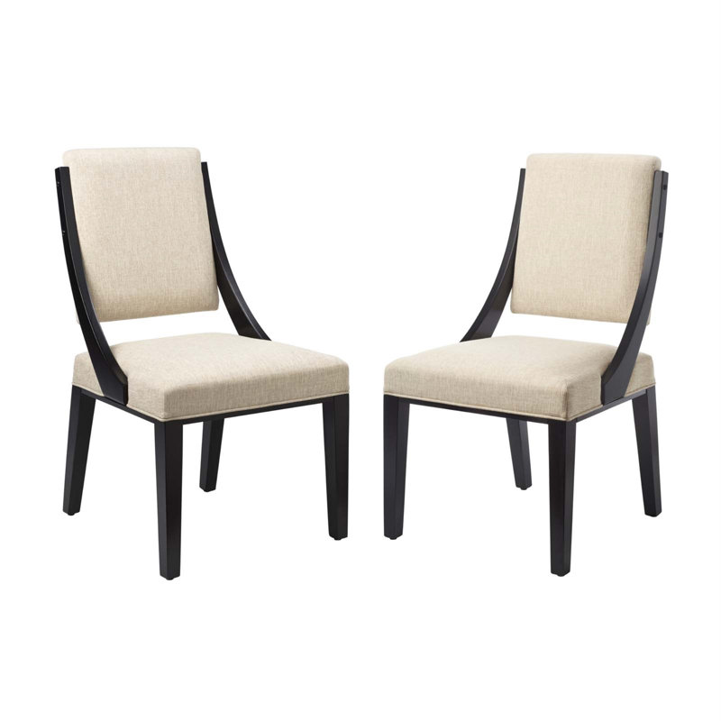 Cambridge Upholstered Fabric Dining Chairs - Set Of 2, Beige