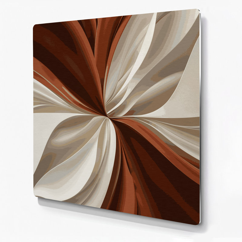 Gradient Abstract 57 Beige Metal Wall Art, 12" H x 12" W
