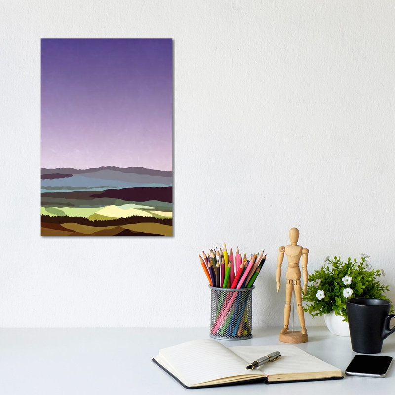 Sunset Over The Valley by Alisa Galitsyna - Wrapped Canvas Print, 20.32 cm H x 30.48 cm W