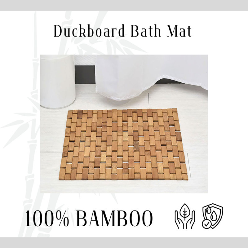 Evideco Medium Brown Bamboo Non-Slip Entrance Rug