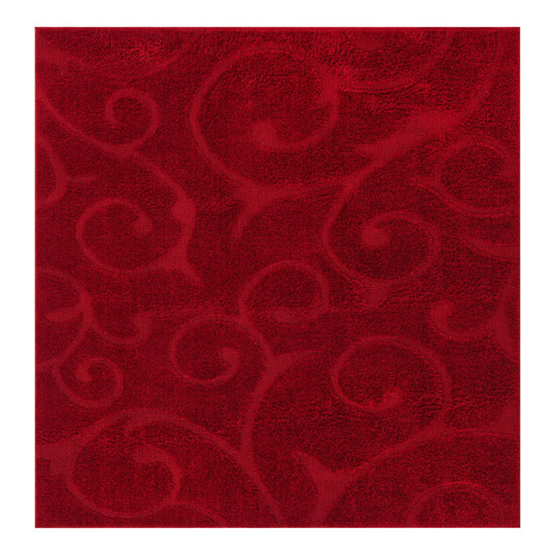 Baynes Blood Red Area Rug, Square 7'10", Red