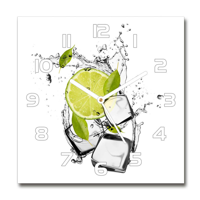 Heberth Glass Wall Clock, White/Green