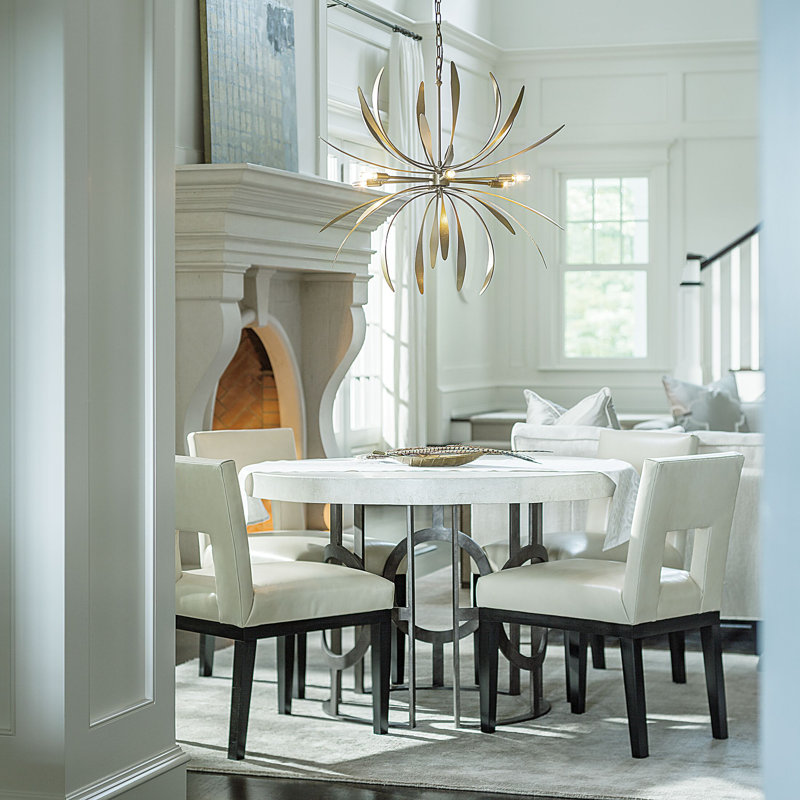 Dahlia Sputnik Sphere Chandelier, Soft Gold, 28.2" H x 32.7" W x 32.7" D