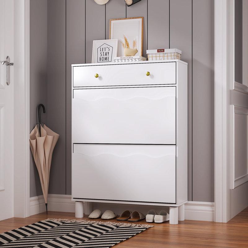 Armoire de rangement pour chaussures 24 tiroirs moderne avec tiroir, Blanc