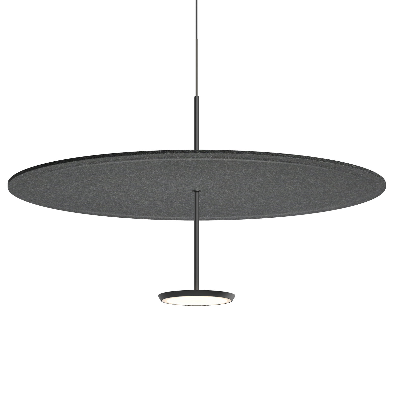 Sky Sound Pendant, Stone Gray, 17.5" H x 32" W x 32" D, Silver