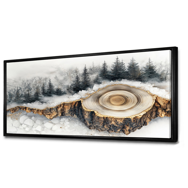 Giovany - Landscapes Wall Art, 28" H x 60" W, Cadre flottant, Black