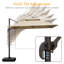 Parasol extérieur à double plateau avec base, 8 nervures en aluminium renforcé, inclinaison à 6 positions-868585355-868585350