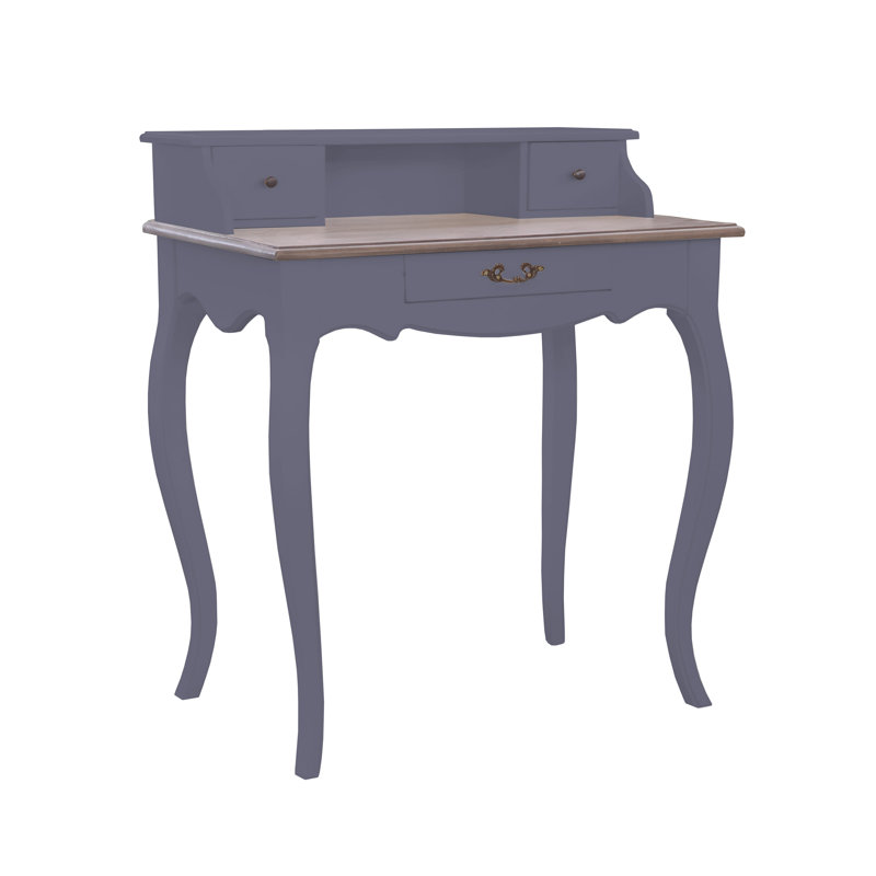 Cheever Solid Wood Solid Wood Writing Desk, Royal Blue