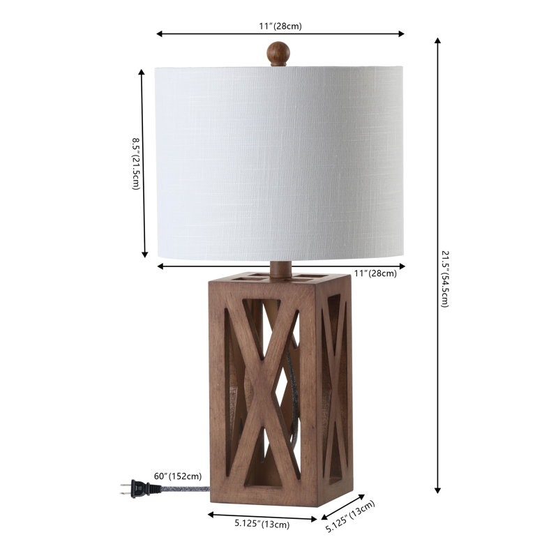 Briea Wood Table Lamp, Brown