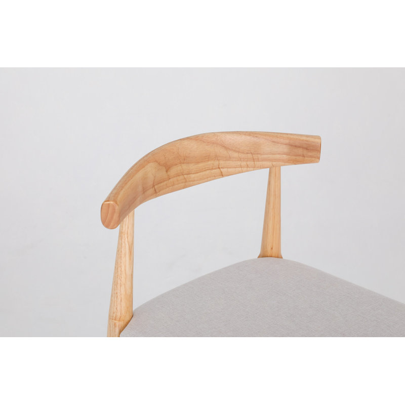 Tabourets de comptoir en bois massif de 24 po, tabourets de comptoir rembourrés avec pieds en bois pour îlot de cuisine Bar (structure et coussin naturels)