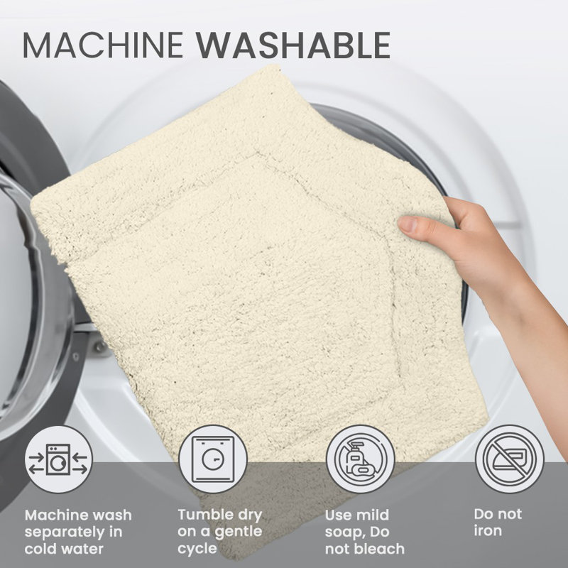 Morissette 100% Cotton Contour Mat 20"x20", Ivory