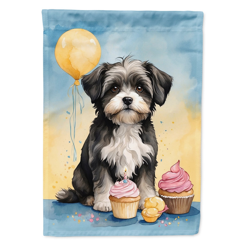 Drapeau de jardin «Happy Birthday», Bichon havanais