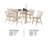 Hiny 7Pc Oval Dining Set With Extendable Table, 6 Chairs, White Oak-119907006