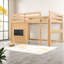 Lit mezzanine double compact, panneau de fibres à densité moyenne en bois de pin pour chambre d'enfant