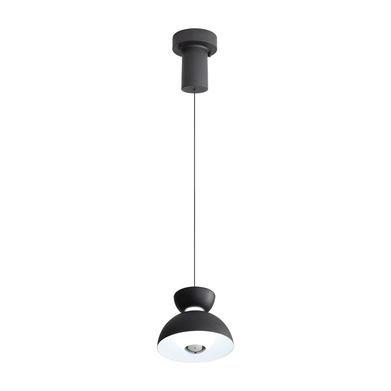 Wry Lighting Integrated LED Pendant in Sand Black and Chrome shade, Sand Black, 2