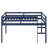 Solid Wood Twin Loft Bed with Ladder, Strengthened Slats Platform, Blue, Space-Saving Kids & Teen Bedroom Bed-1953694222