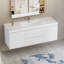 Meuble-lavabo mural peu encombrant avec lavabo de grande qualité et grand espace de rangement
