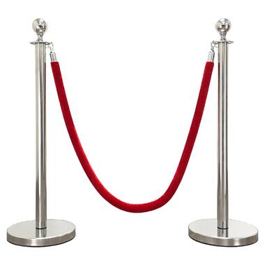 VIP Crowd Control Rope Stanchion (2 Taper Top/Flat Base + 6' Rope) -  Wayfair Canada