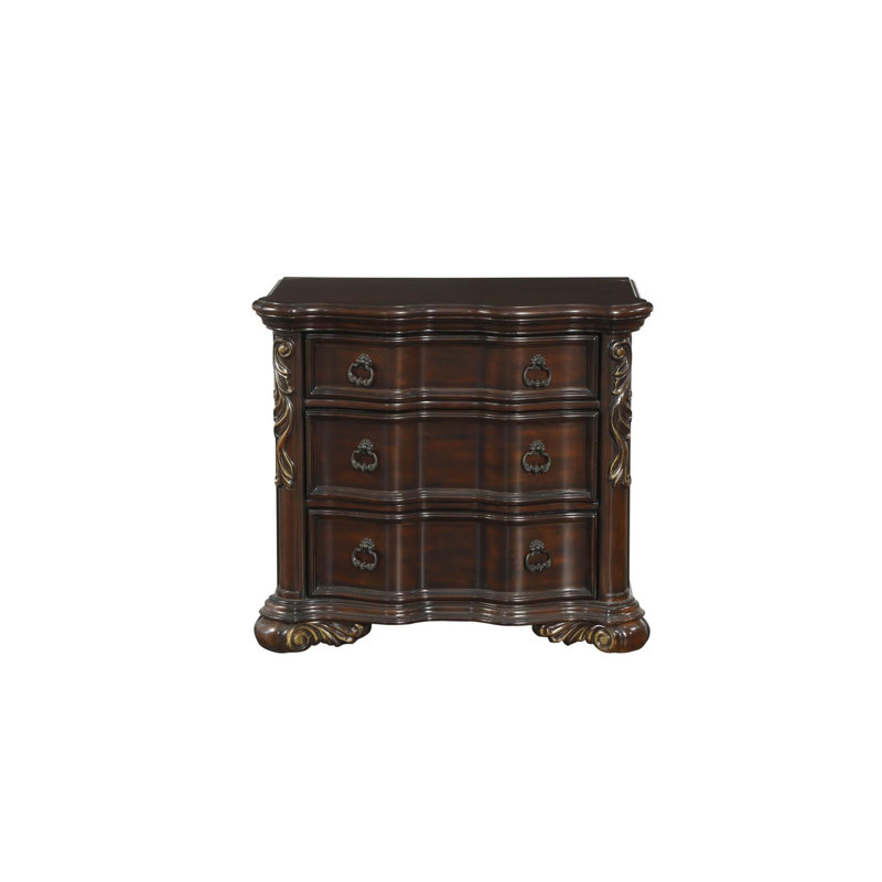 Ensemble de chambre à coucher Eliyanah Cindelyn, Grand, 3 pièces : table de chevet, Coffre, Lit