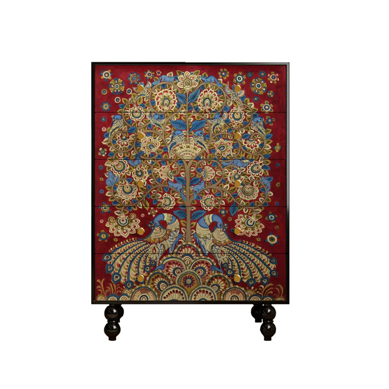 Commode d'appoint de rangement moderne à cinq tiroirs