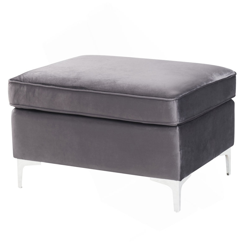 Accent Rectangle Ottoman（ONLY ONE OTTOMAN), Gray