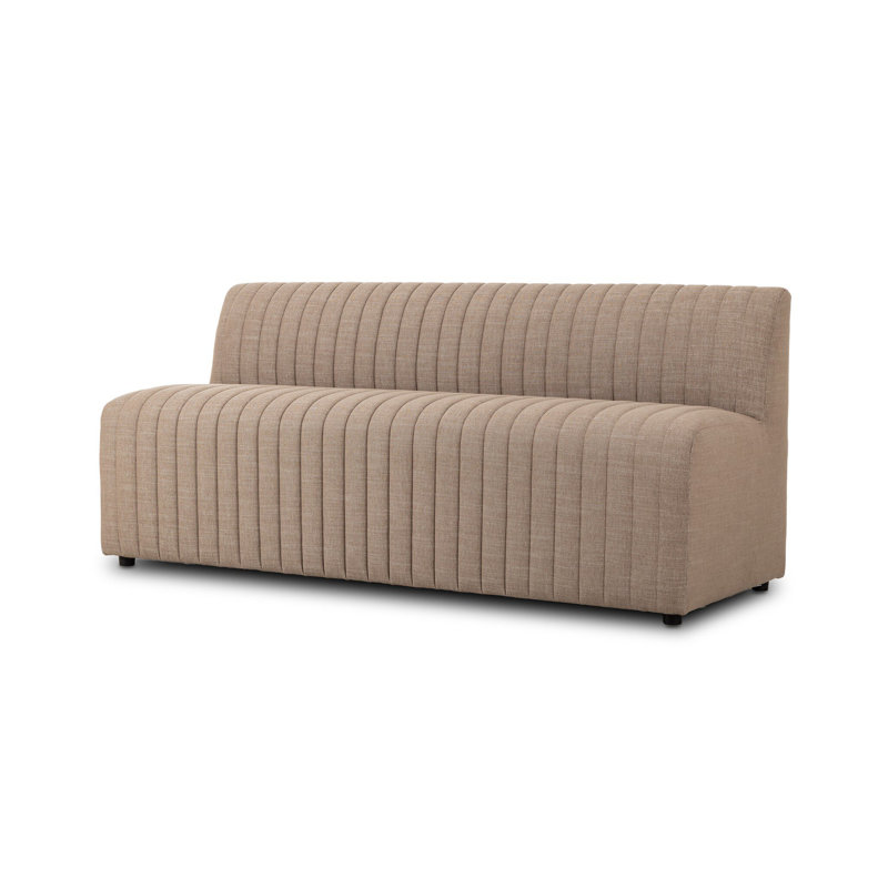 Brandt Upholstered Bench, 31.5" H x 72" W x 28" D, Crypton Nomad Taupe Polyester Blend