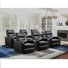 33.1" Wide Modern and Breathable Faux Leather Power Reclining Home Theater Individual Seat with Cup Holder(Set of 6)